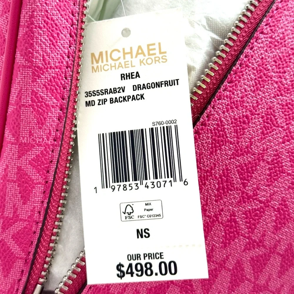Michael Kors Medium Rhea Zip Backpack - Dragonfruit